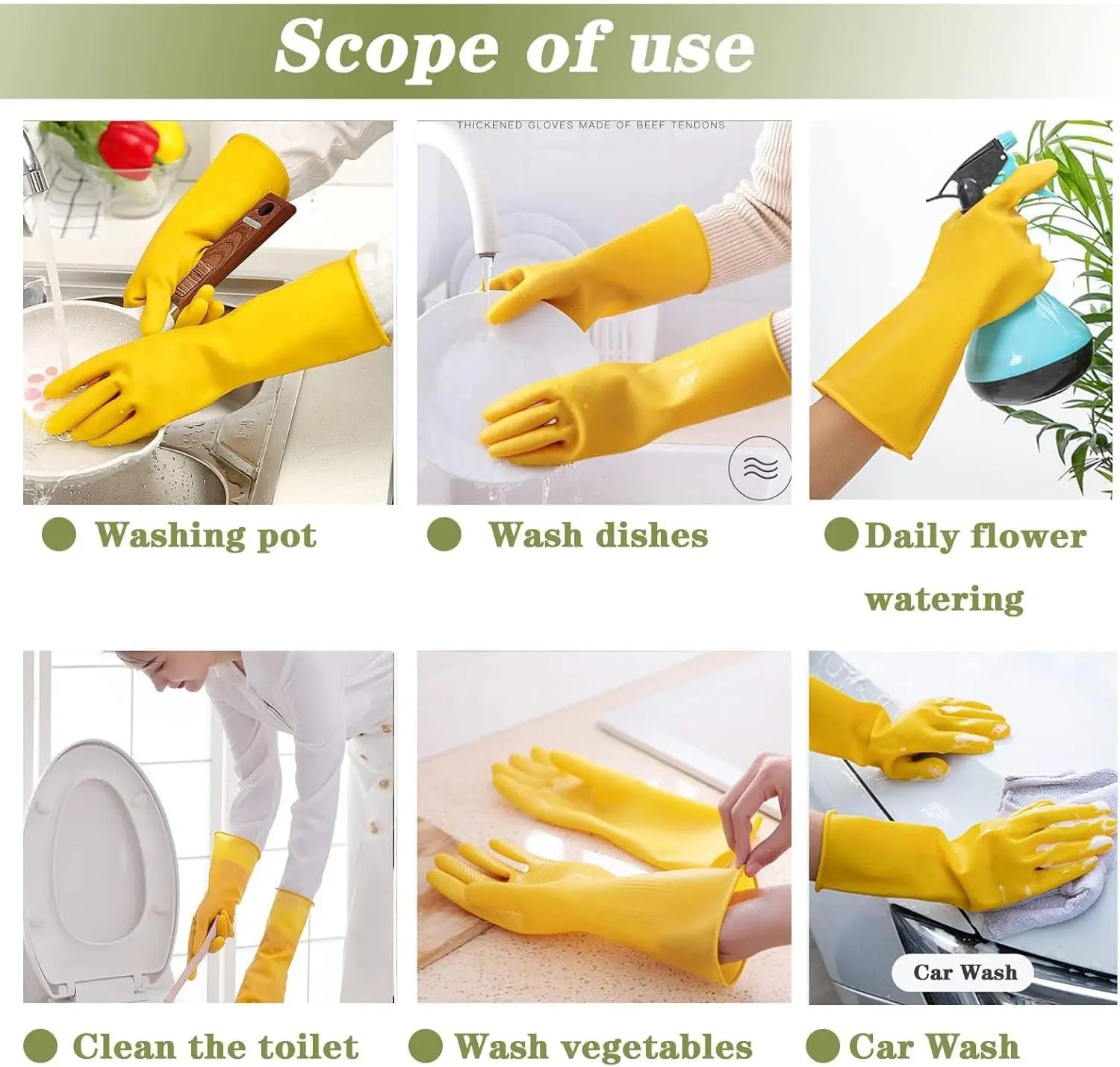 Multi-Purpose Kitchen Gloves long sleeve Dishwashing Gloves Ramzan Offer